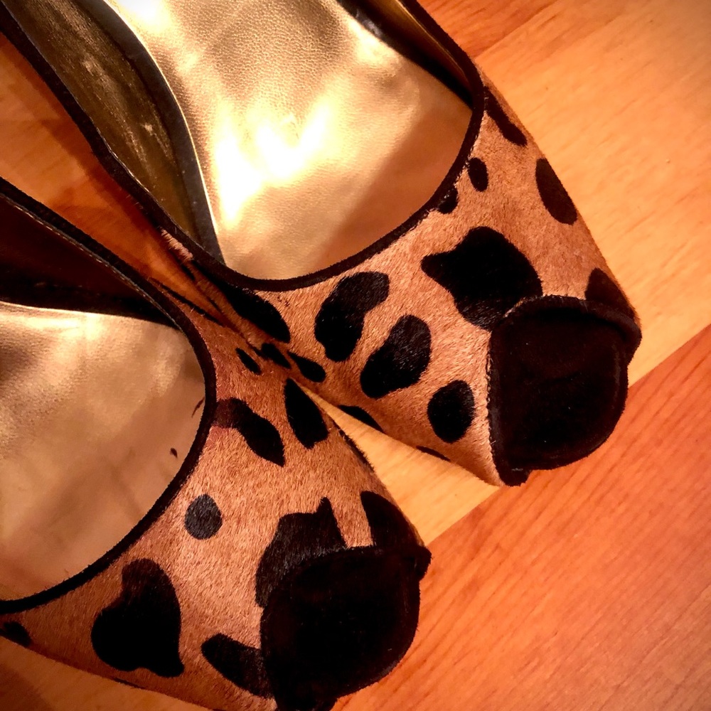 Guess by Marciano faux leather leopard pattern open toes Heels size 9 M - Picture 5 of 14